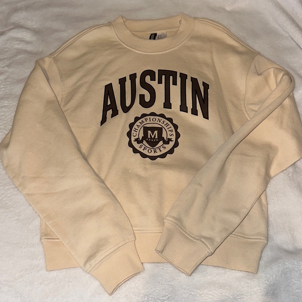 Cream crew neck